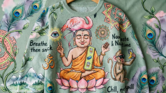 Футер 3-х нитка с принтом "Chill&Karma"